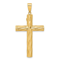 Load image into Gallery viewer, 14K Polished and Textured Crucifix Pendant

