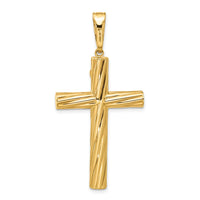 Load image into Gallery viewer, 14K Polished and Textured Crucifix Pendant
