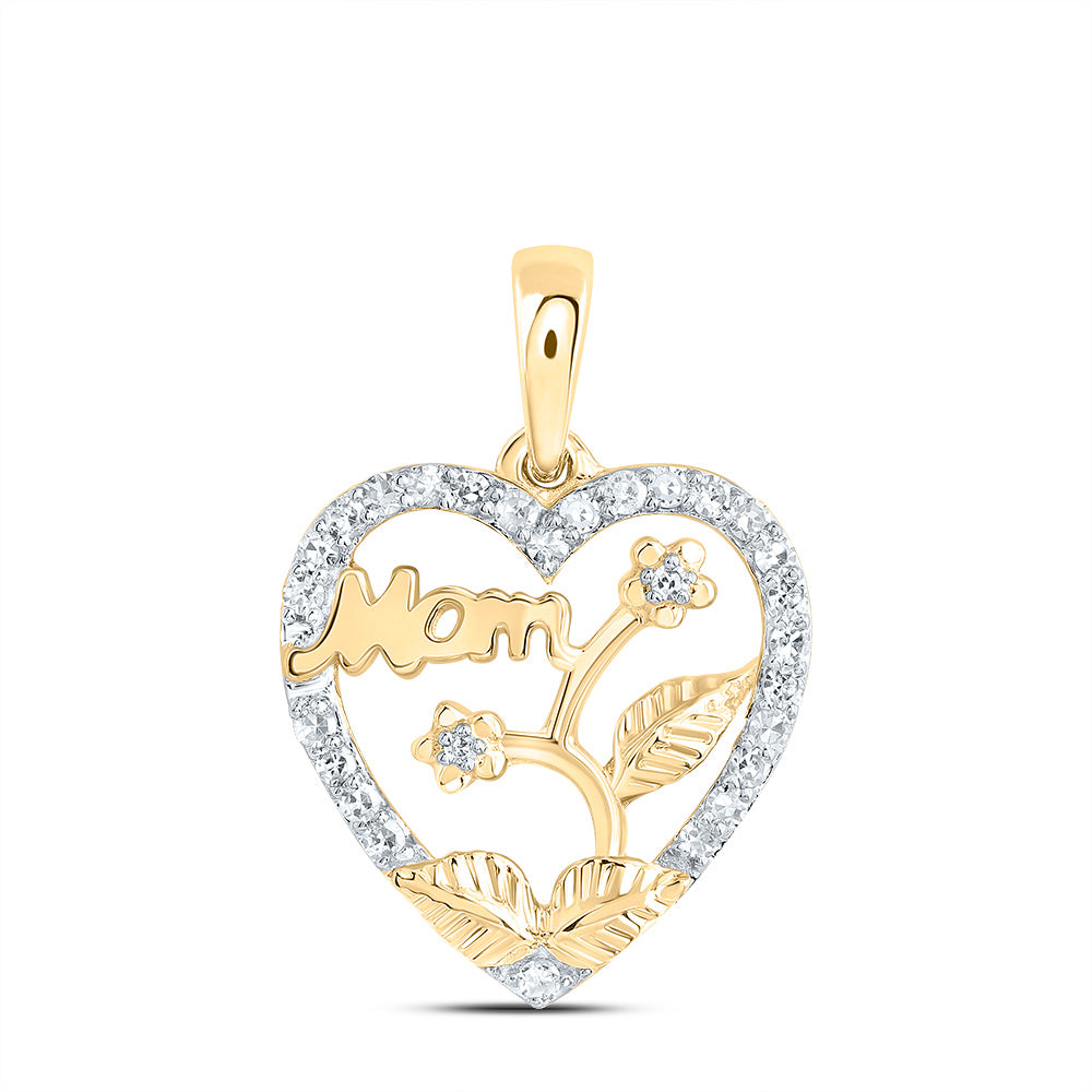 1/8CTW-DIA NK GIFT MOM HEART PENDANT