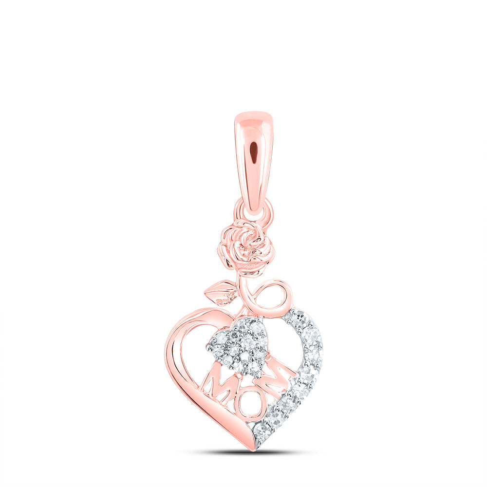 1/12CTW-DIA NK GIFT MOM HEART PENDANT