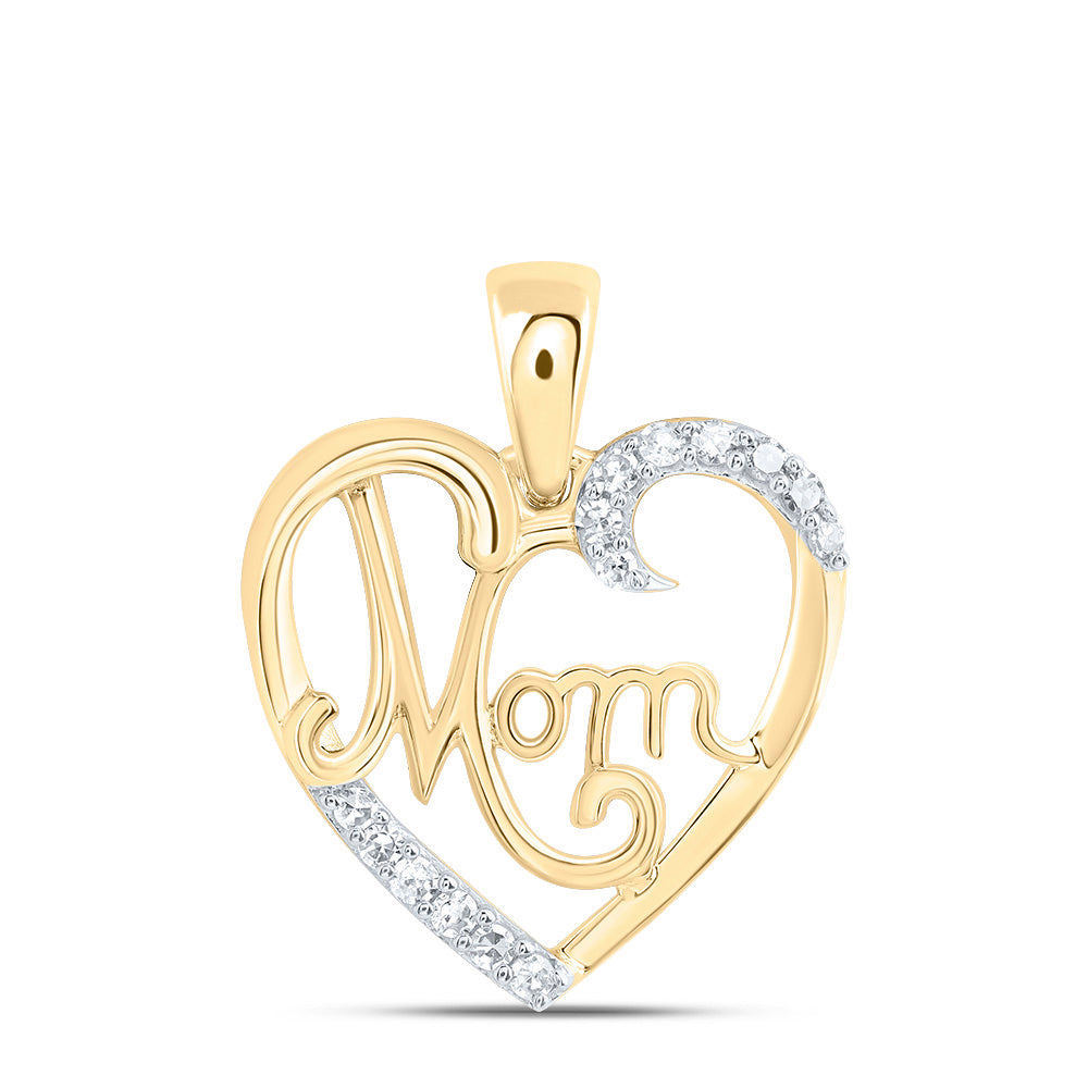 1/12CTW-DIA NK GIFT MOM HEART PENDANT