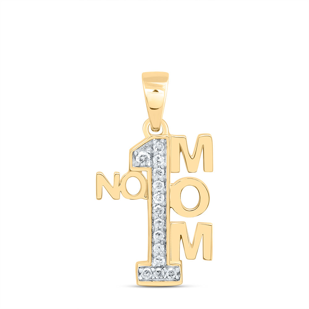 1/10CTW-DIA P1 GIFT "NO 1 MOM" PENDANT