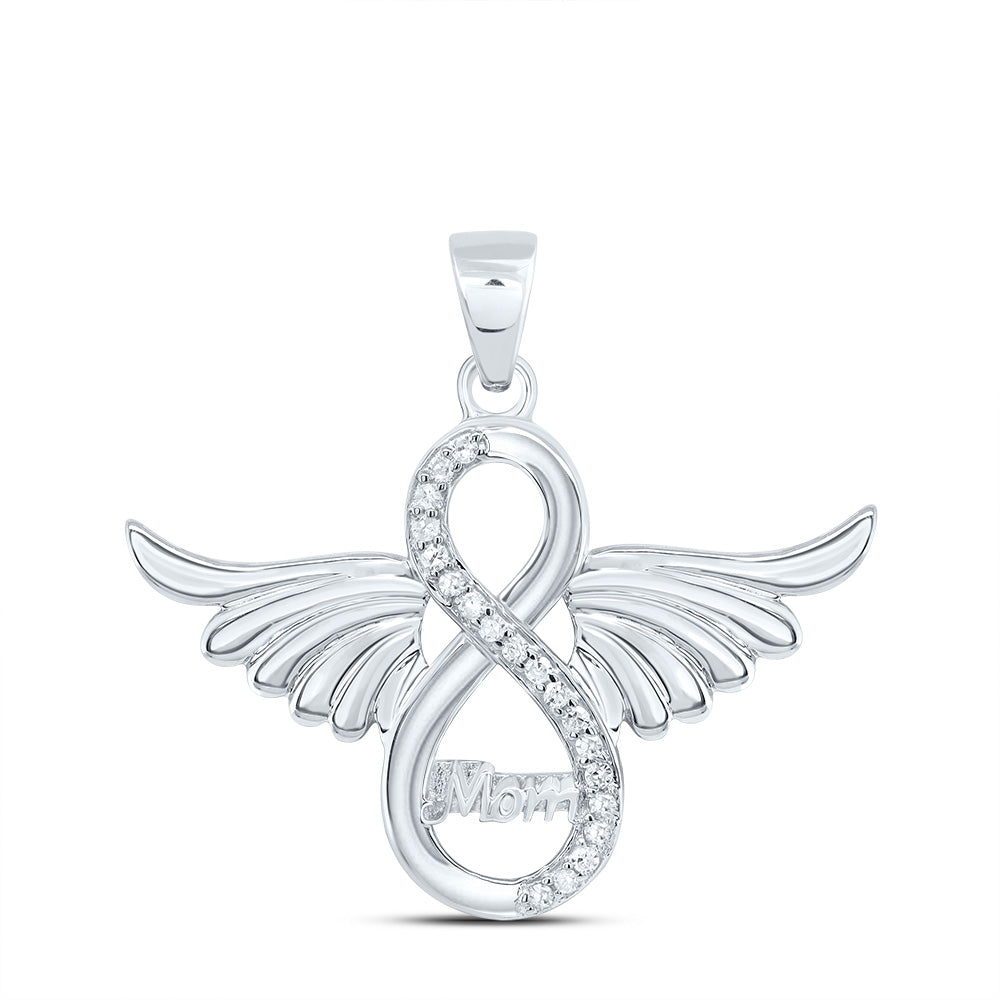 1/20CTW-DIA P1 GIFT "MOM" INFINITY WINGS PENDANT
