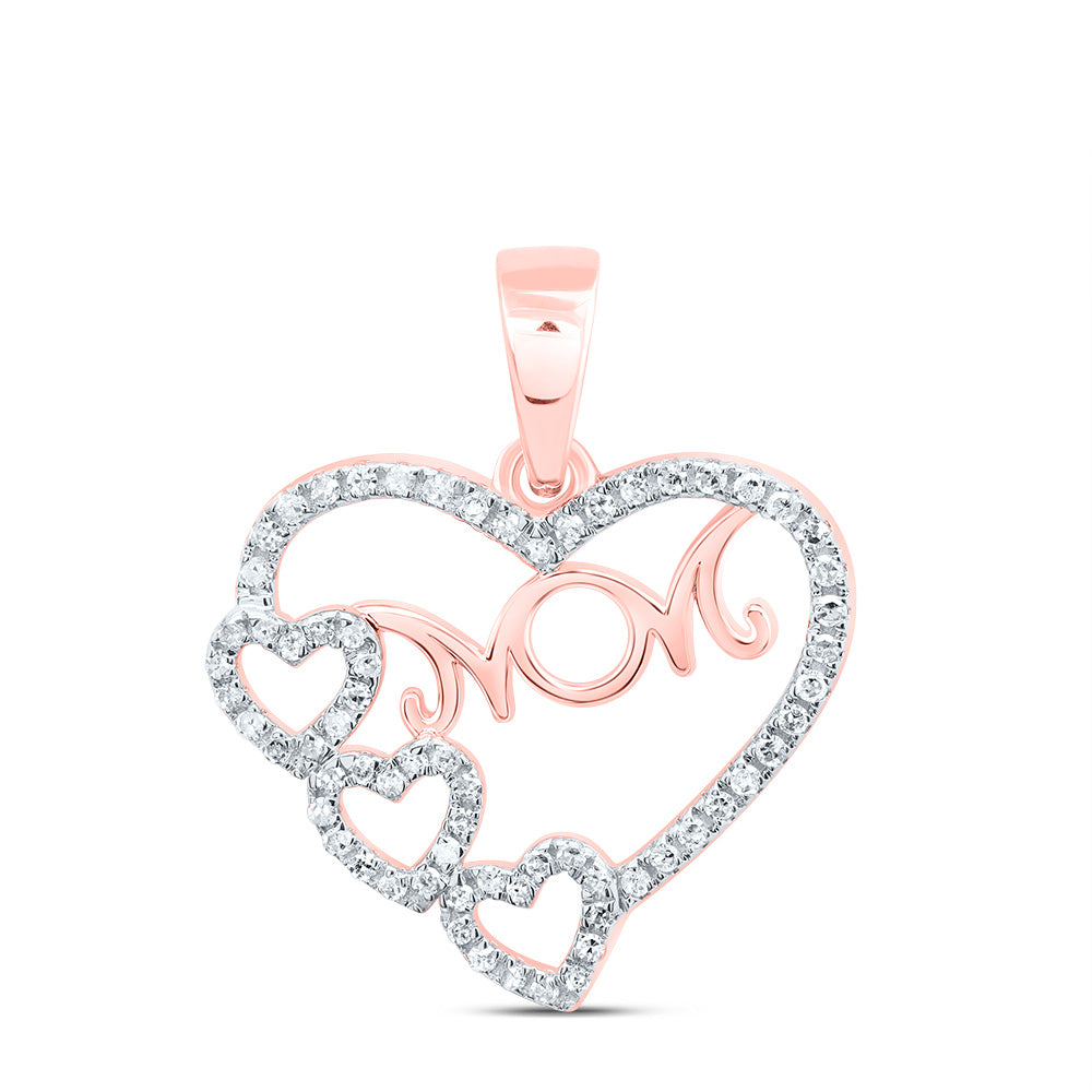 1/6CTW-DIA P1 GIFT "MOM" HEART PENDANT