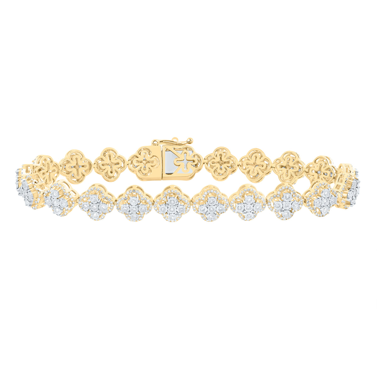 1 7/8CTW-DIA NK CLOVER LADIES BRACELET (7 INCH)