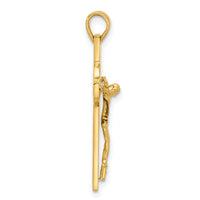 Load image into Gallery viewer, 14K Polished Crucifix and St Benedict Pendant
