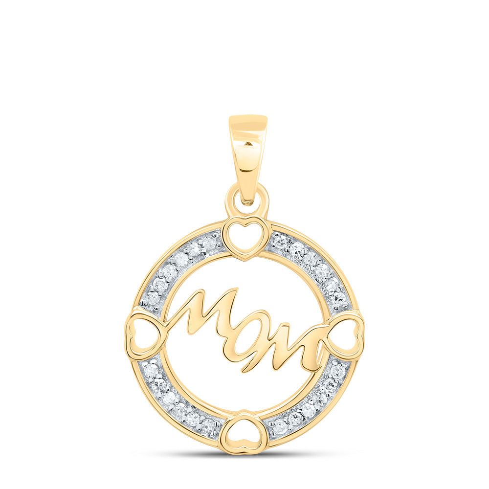 1/10CTW-DIA P1 GIFT "MOM" HEART PENDANT