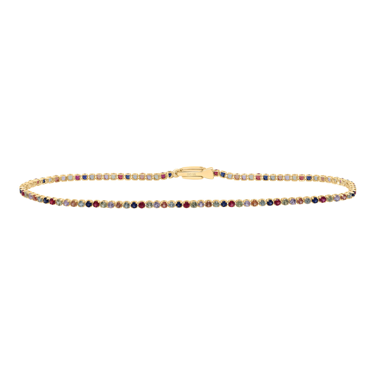 1 7/8CTW RD-NAT GEM MULTI CLR SAPPHIRE TENNIS BRACELET (7 INCH)