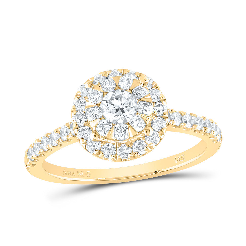 7/8CTW-DIA ANA M ELITE 1/4CT-CRD, ROUND SINGLE HALO BRIDAL RING