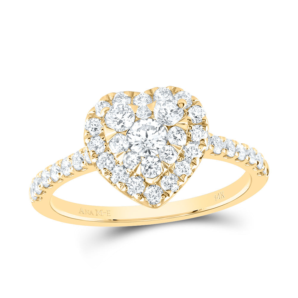 7/8CTW-DIA ANA M ELITE HEART SINGLE HALO BRIDAL RING