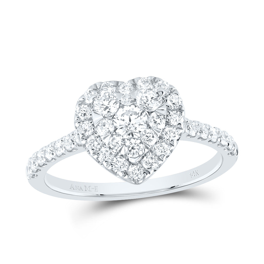 7/8CTW-DIA ANA M ELITE HEART SINGLE HALO BRIDAL RING