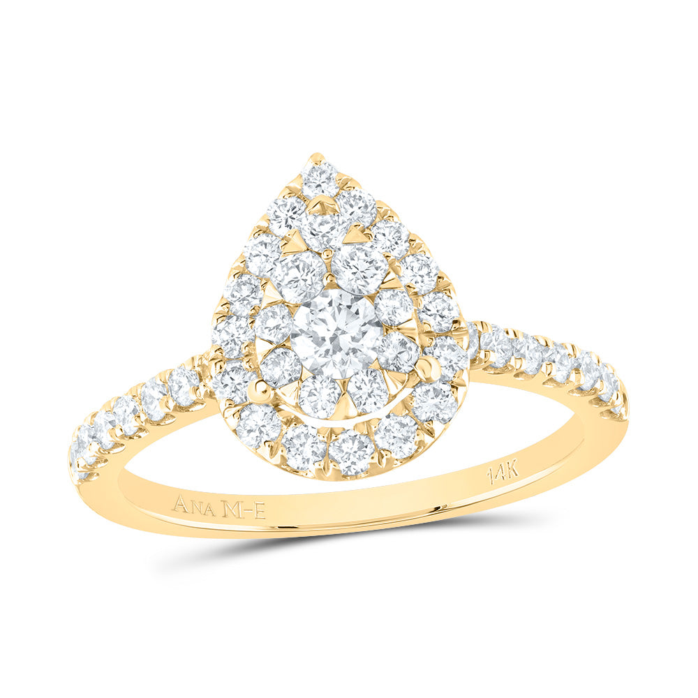 7/8CTW-DIA ANA M ELITE PEAR SINGLE HALO BRIDAL RING