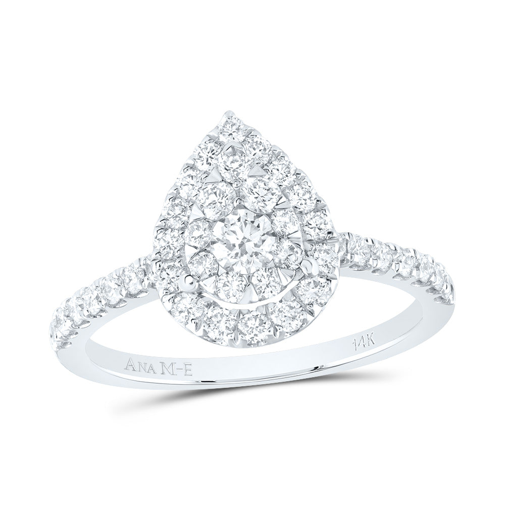 7/8CTW-DIA ANA M ELITE PEAR SINGLE HALO BRIDAL RING