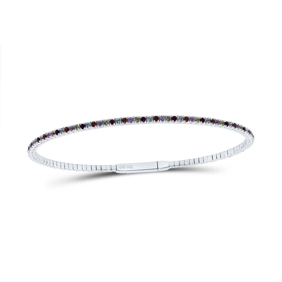 1 7/8CTW RD-NAT GEM MULTI CLR SAPPHIRE TENNIS BANGLE