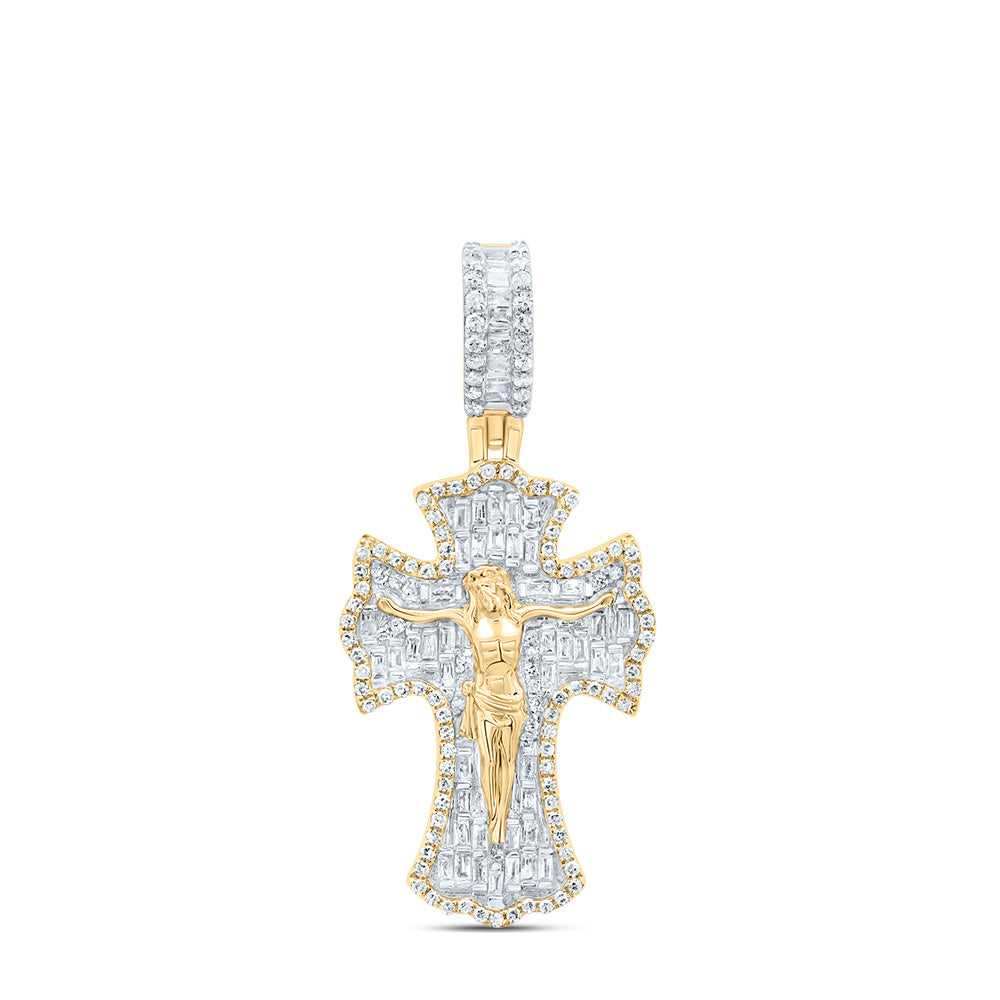 3/4CTW-DIA P1 JESUS CROSS MENS CHARM