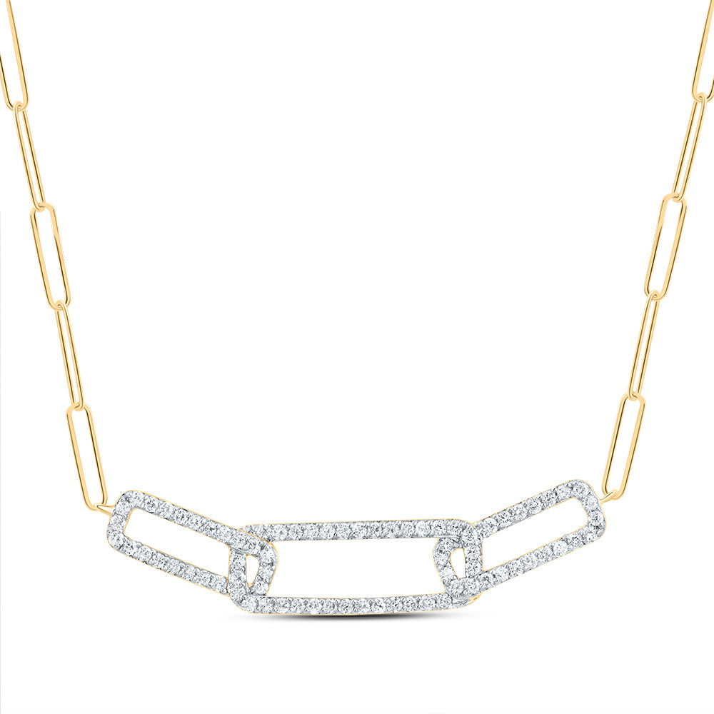 1/3CTW-DIA ANA M FASHION PAPER CLIP NECKLACE (18 INCH)