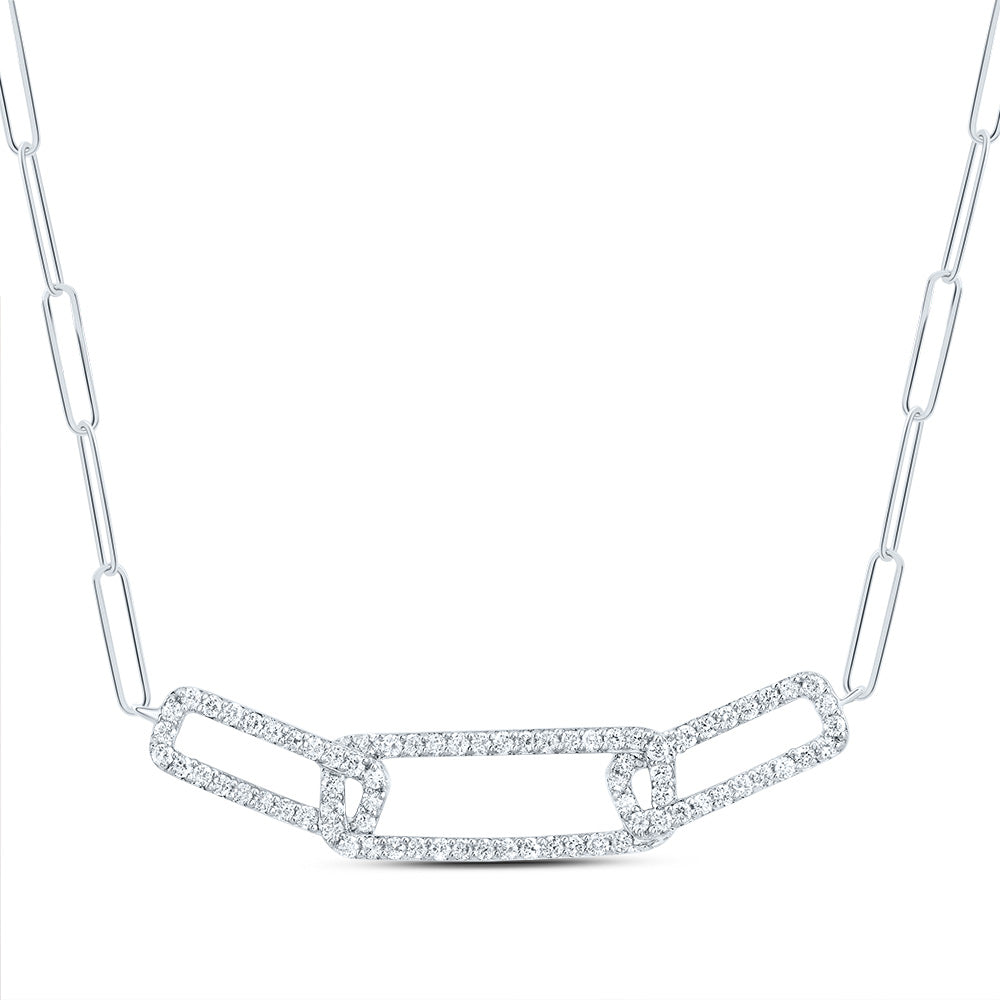 1/3CTW-DIA ANA M FASHION PAPER CLIP NECKLACE (18 INCH)