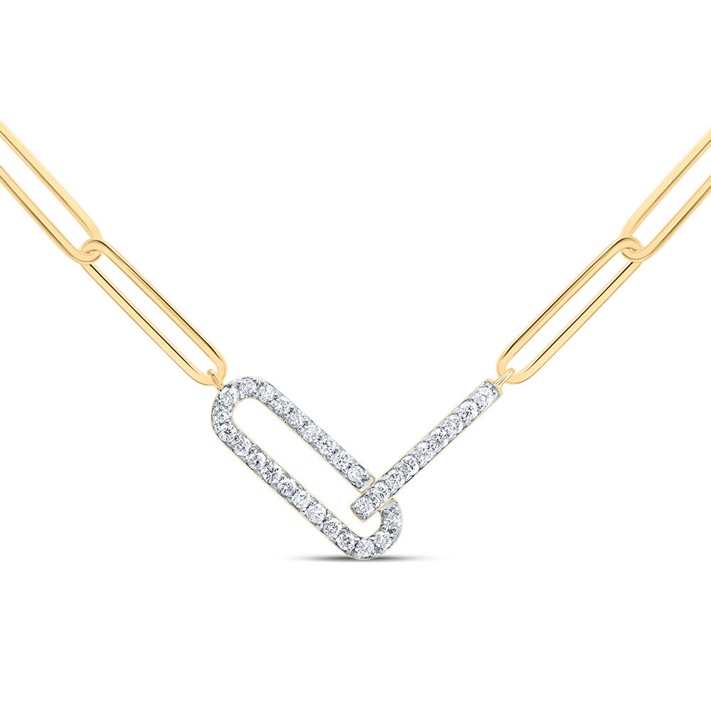 1/5CTW-DIA CN FASHION PAPER CLIP NECKLACE (18 INCH)