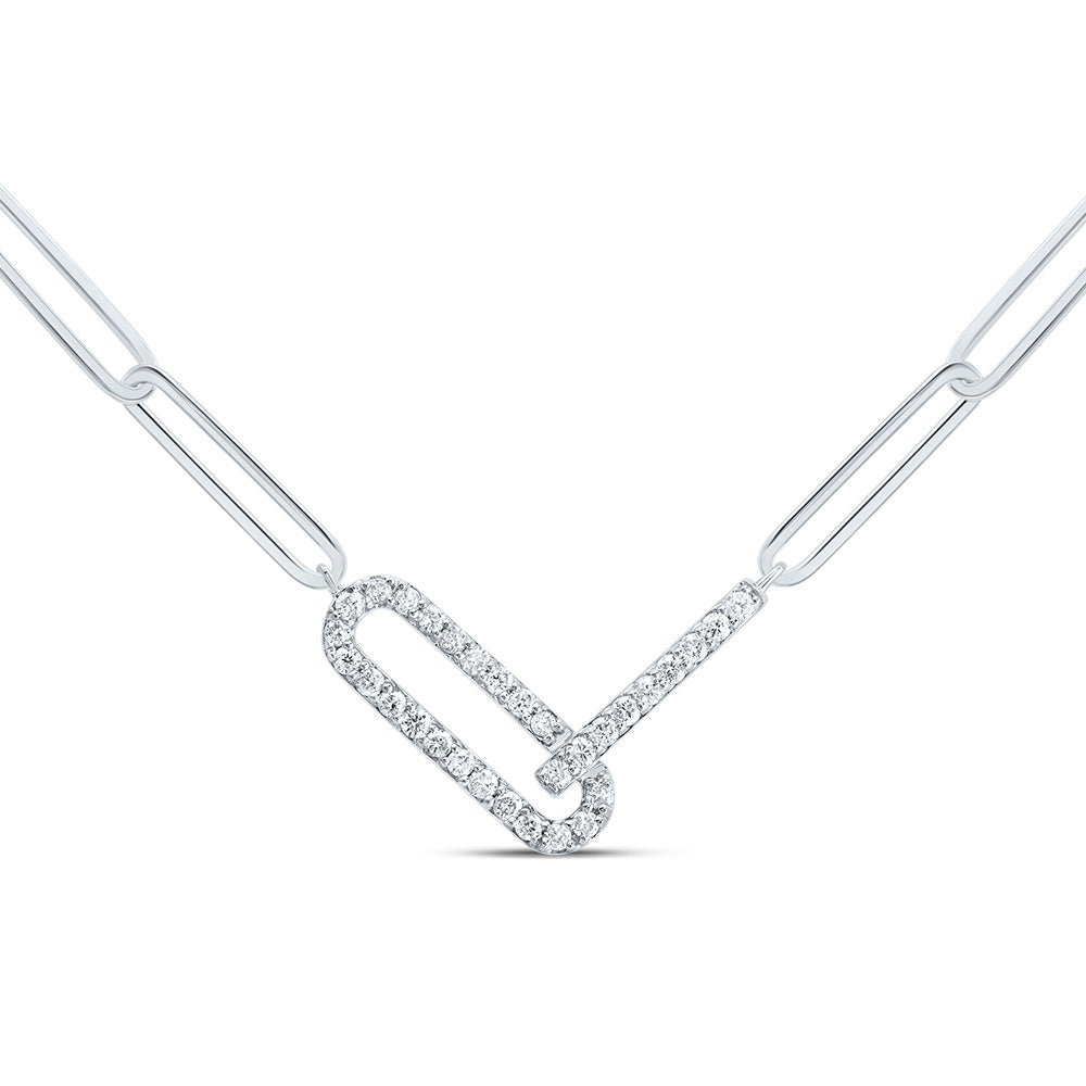 1/5CTW-DIA CN FASHION PAPER CLIP NECKLACE (18 INCH)