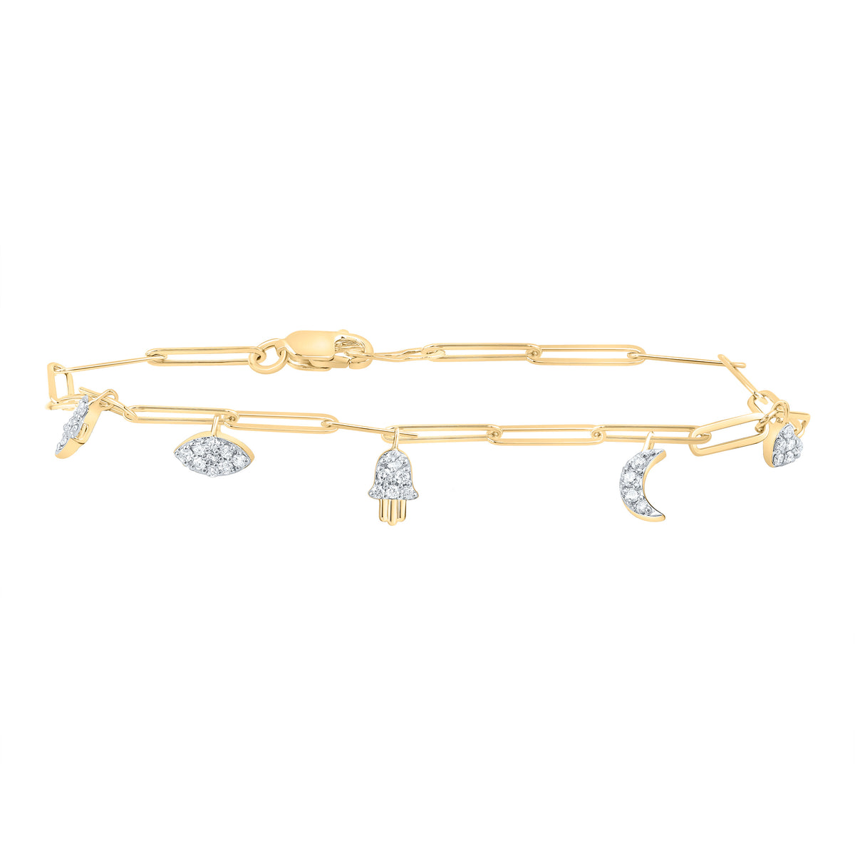 1/5CTW-DIA CN FASHION PAPER CLIP BRACELET (7 INCH)