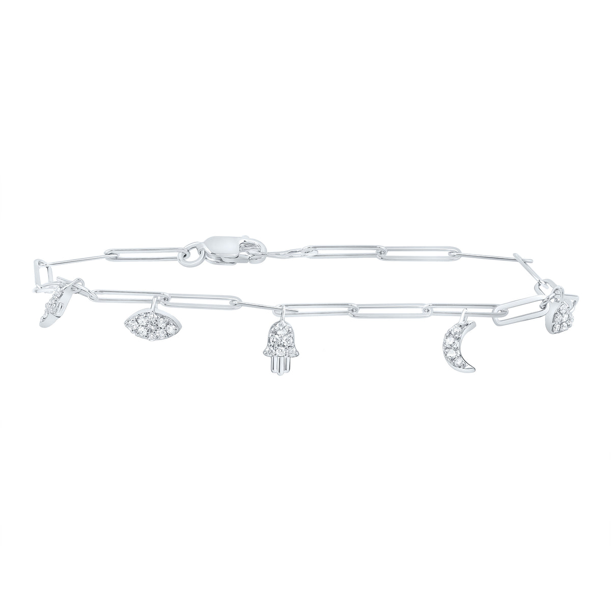 1/5CTW-DIA CN FASHION PAPER CLIP BRACELET (7 INCH)