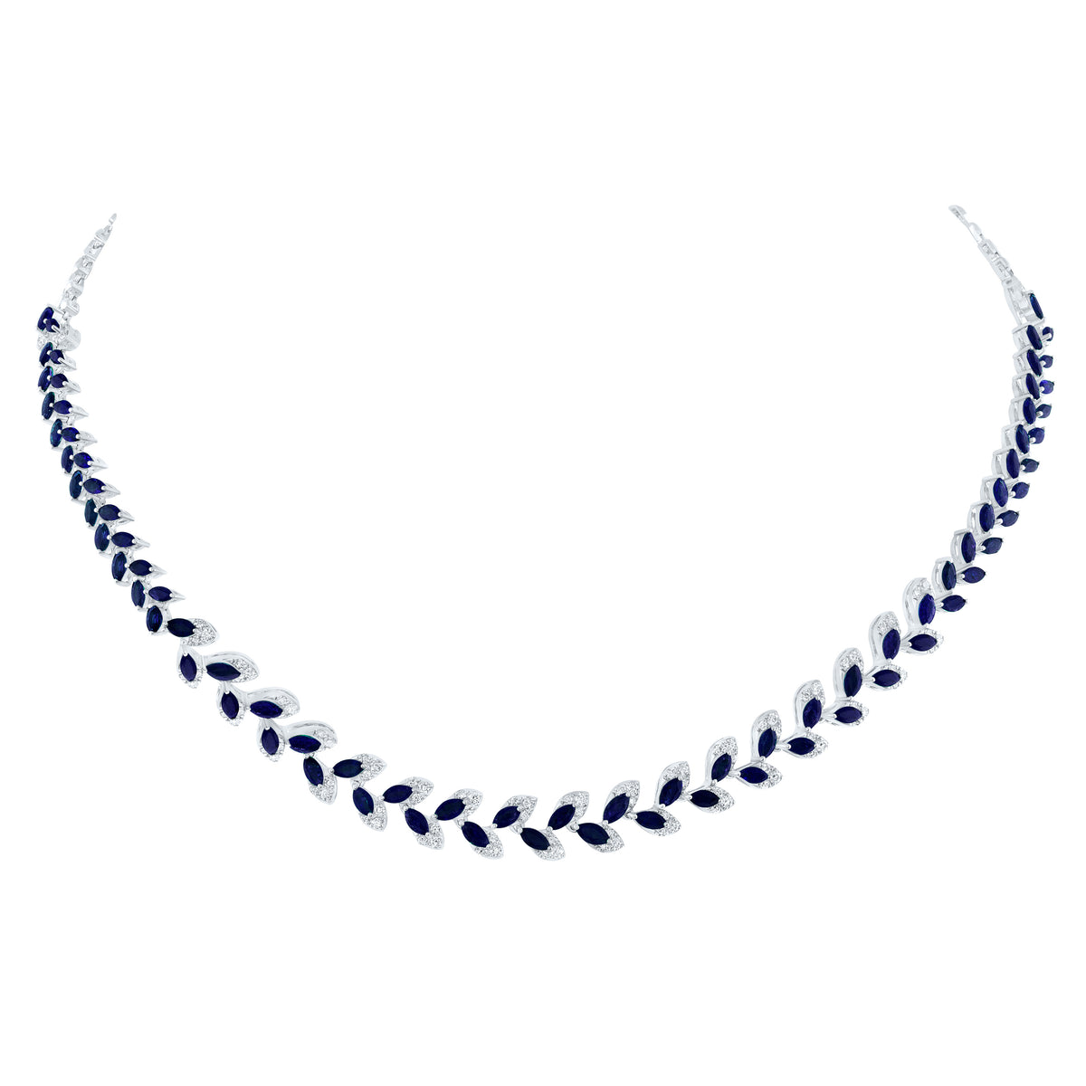 1 1/4CTW-DIA ANA M 7 5/8CTW-MQ-BS NAT GEM FASHION NECKLACE(16 INCH)