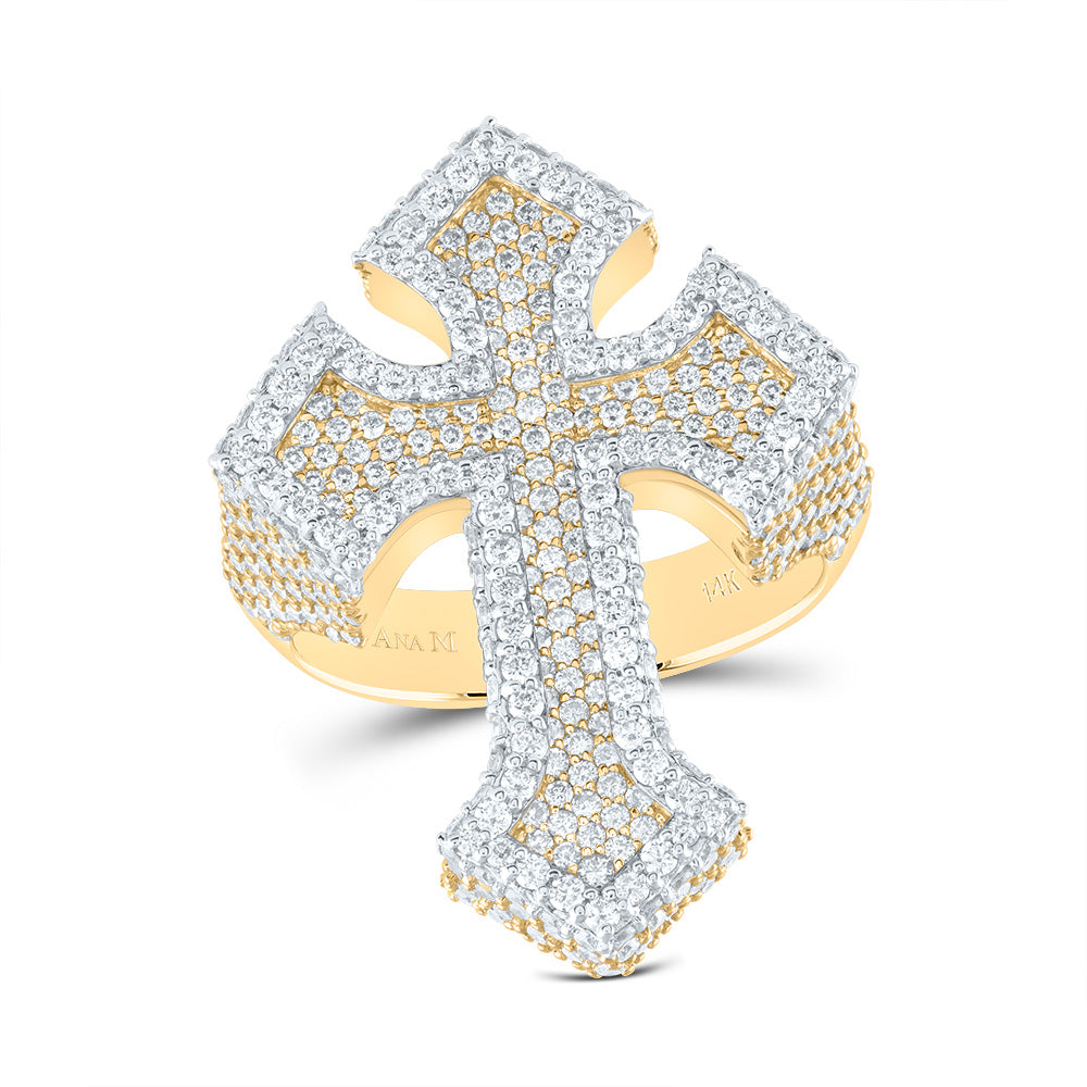 3 3/4CTW DIA AM CROSS MENS  RING