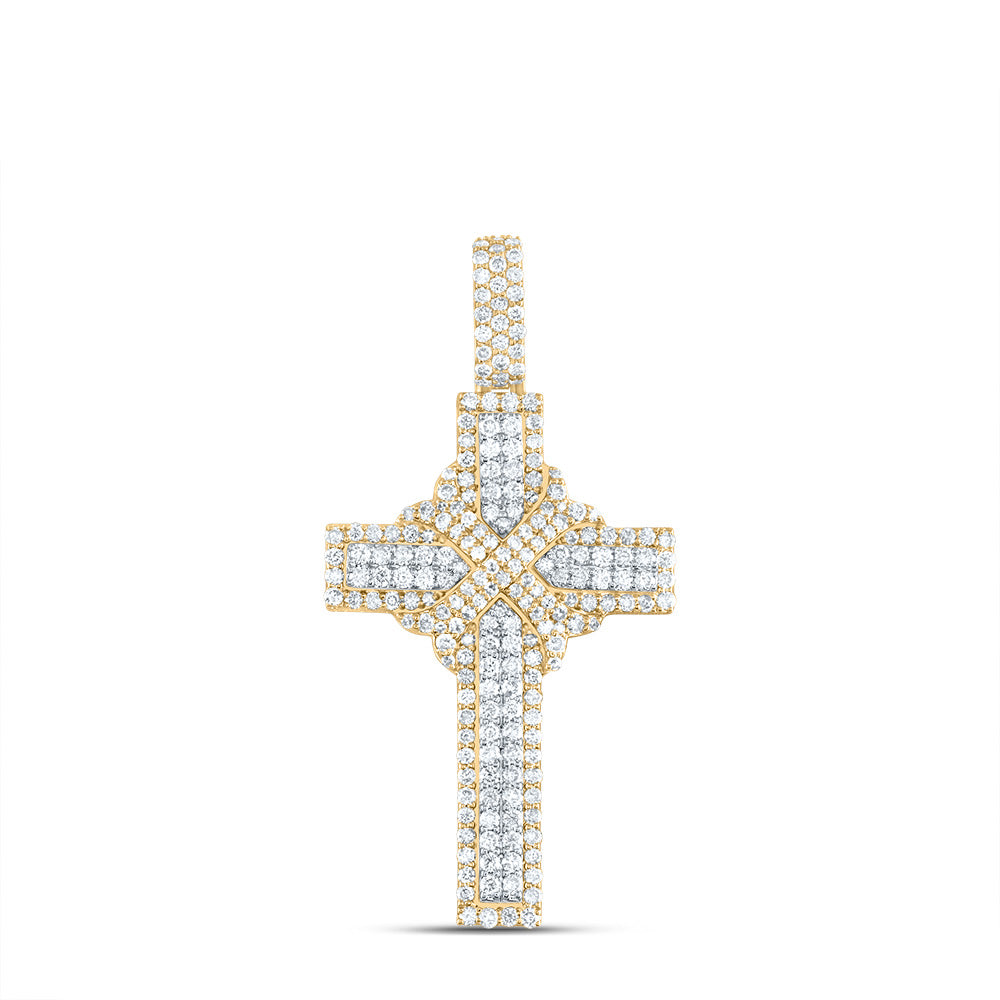 2 CTW-DIA NK CROSS MENS CHARM