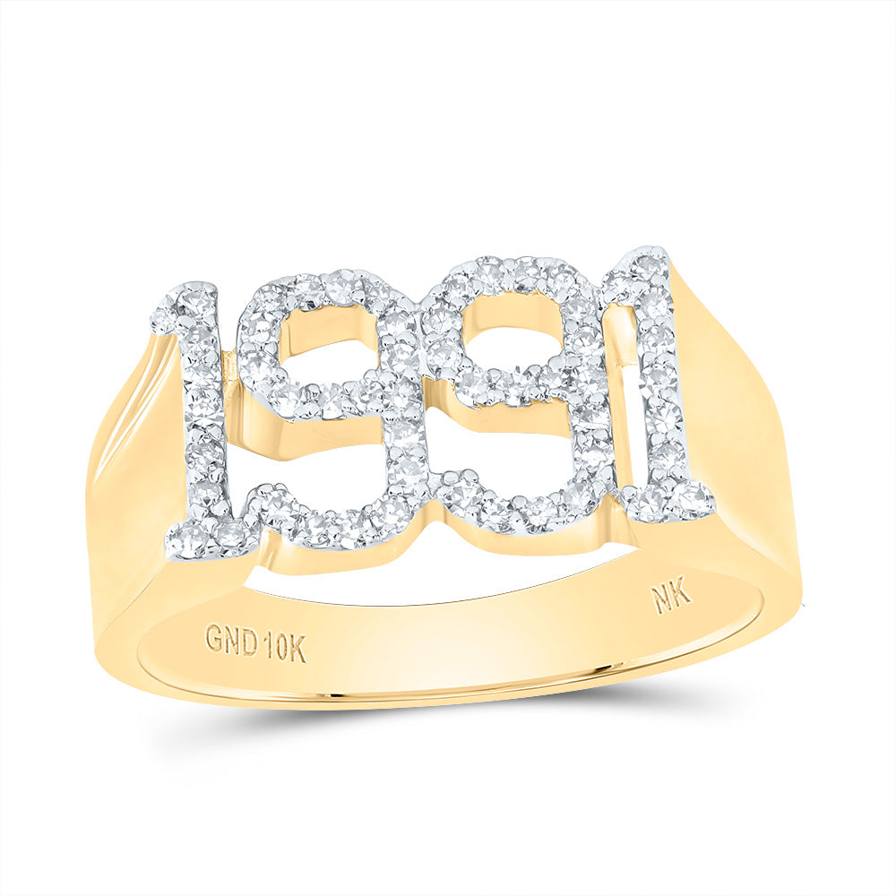 3/8CTW-DIA NK "1991" MENS RING
