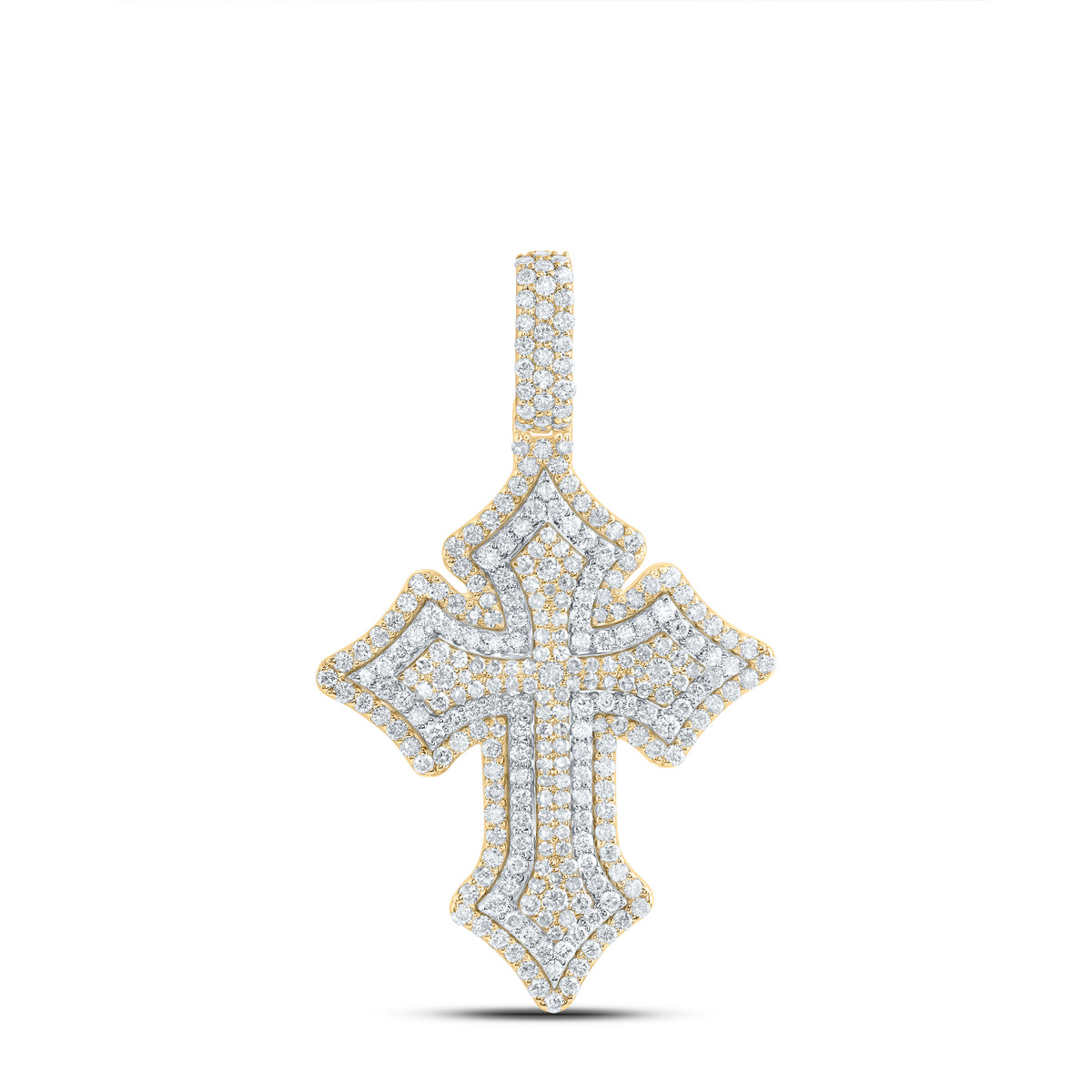 2 3/8CTW-DIA NK CROSS MENS CHARM