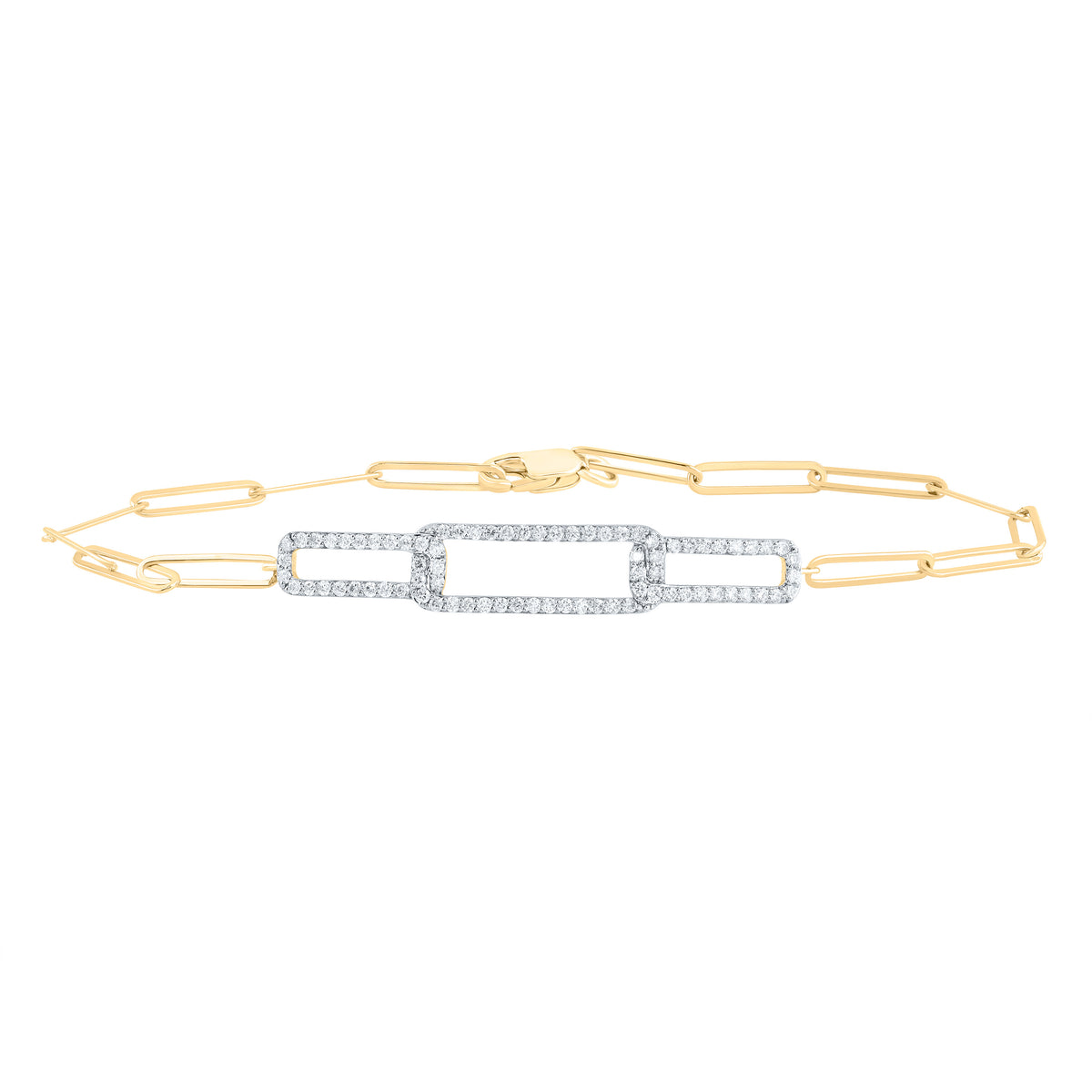 3/8CTW-DIA ANA M FASHION PAPER CLIP BRACELET (7 INCH)
