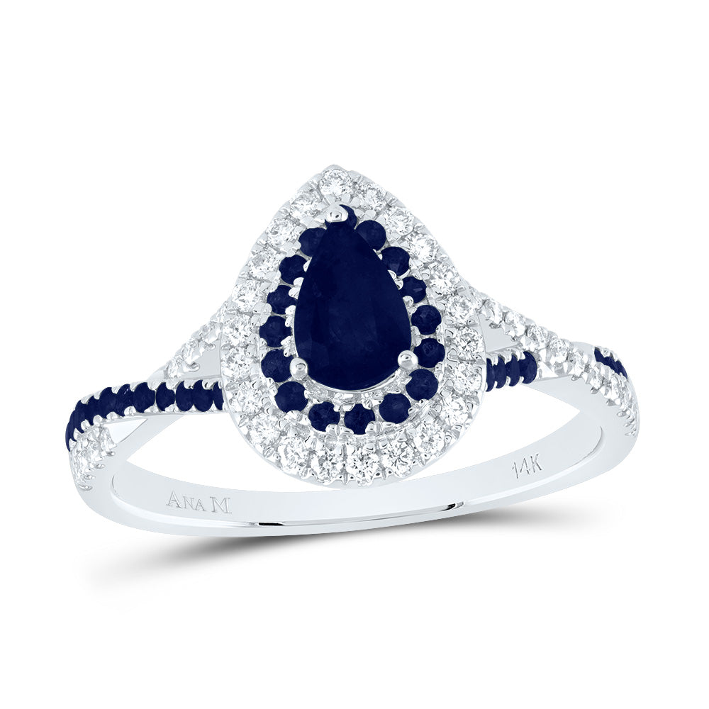 1/5CTW-DIA ANA M 1/5CTW-RD-BS 6X4MM PS-BS NAT GEM DOUBLE HALO BRIDAL RING