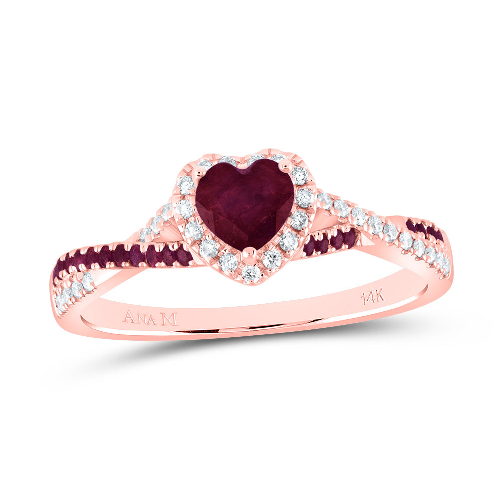 1/8CTW-DIA ANA M 1/8CTW-RD-RU 4.5MM HT-RU NAT GEM SINGLE HALO BRIDAL RING