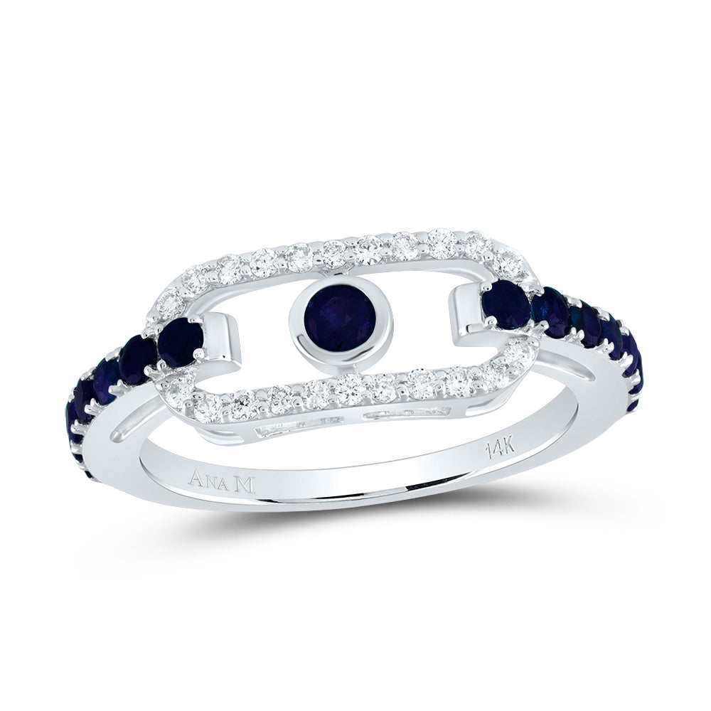 1/5CTW-DIA ANA M 3/4CTW RD-BS NAT GEM PAPER CLIP RING