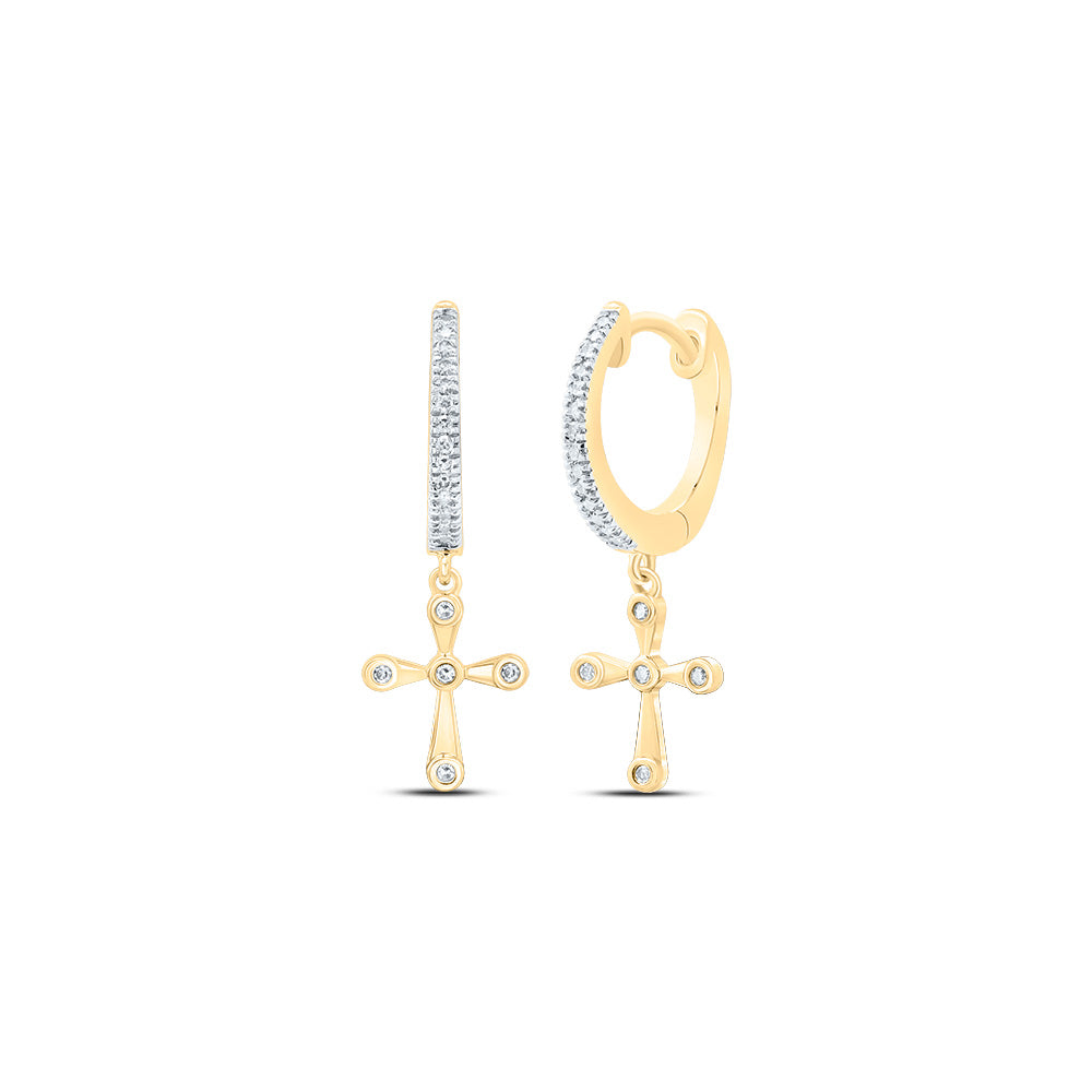 1/8 CTW-DIA NK CROSS DANGLING EARRING