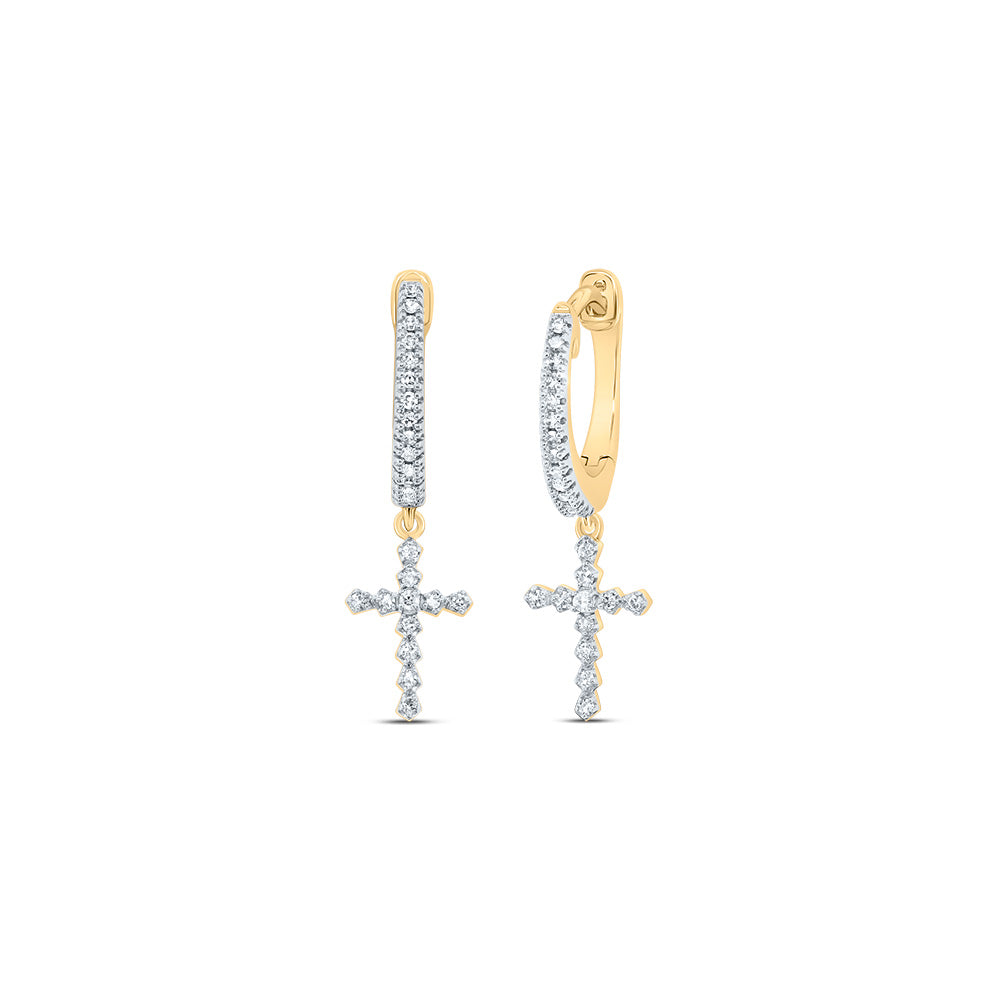 1/6 CTW-DIA NK CROSS DANGLING EARRING