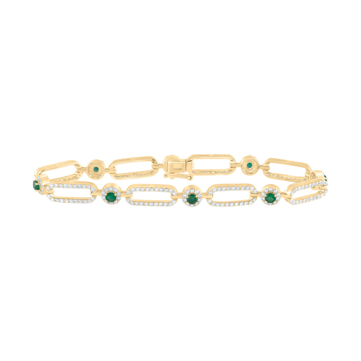 2 CTW-DIA ANA M 1 CTW RD-EM NAT GEM PAPER CLIP BRACELET(7 INCH)