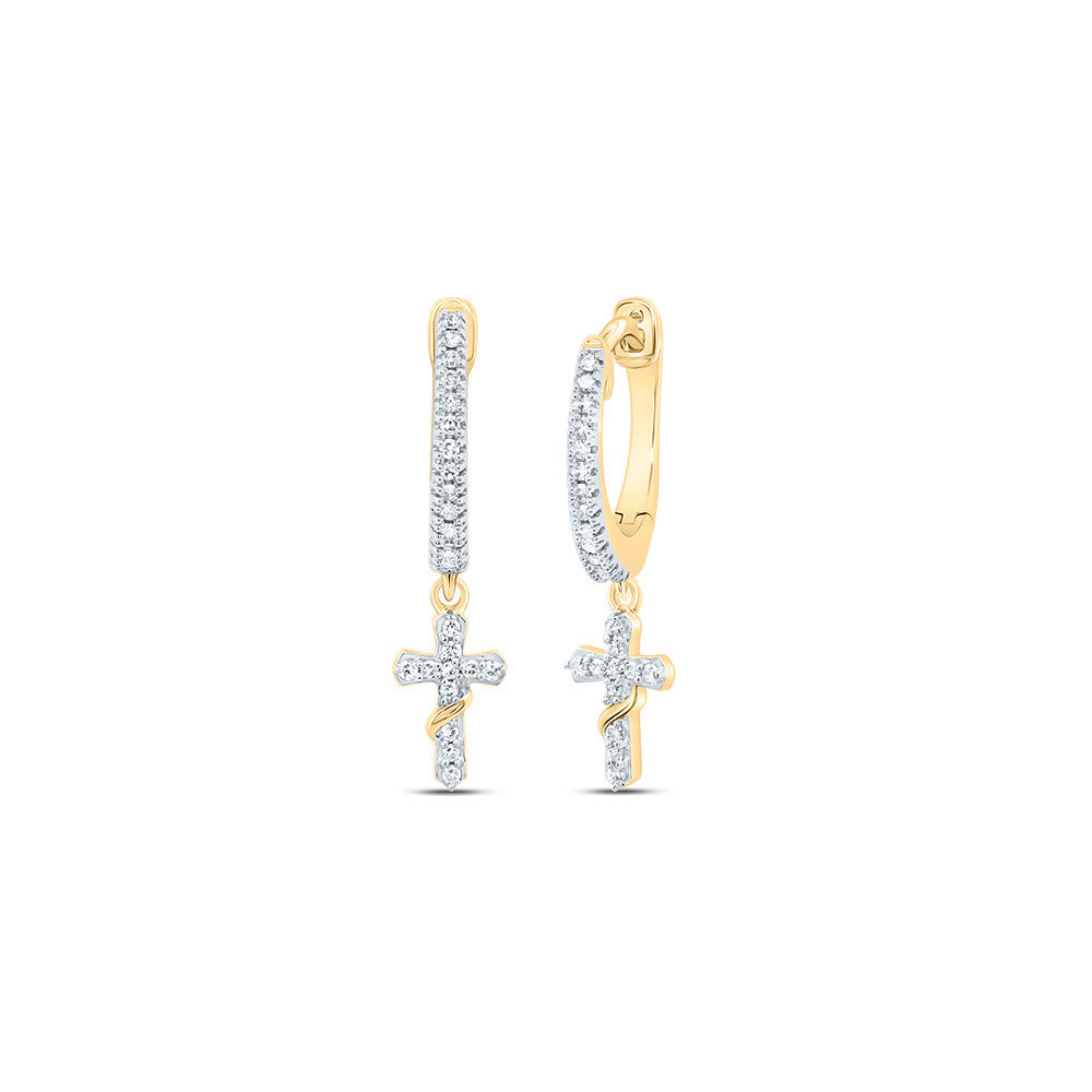 1/6 CTW-DIA NK CROSS DANGLING EARRING