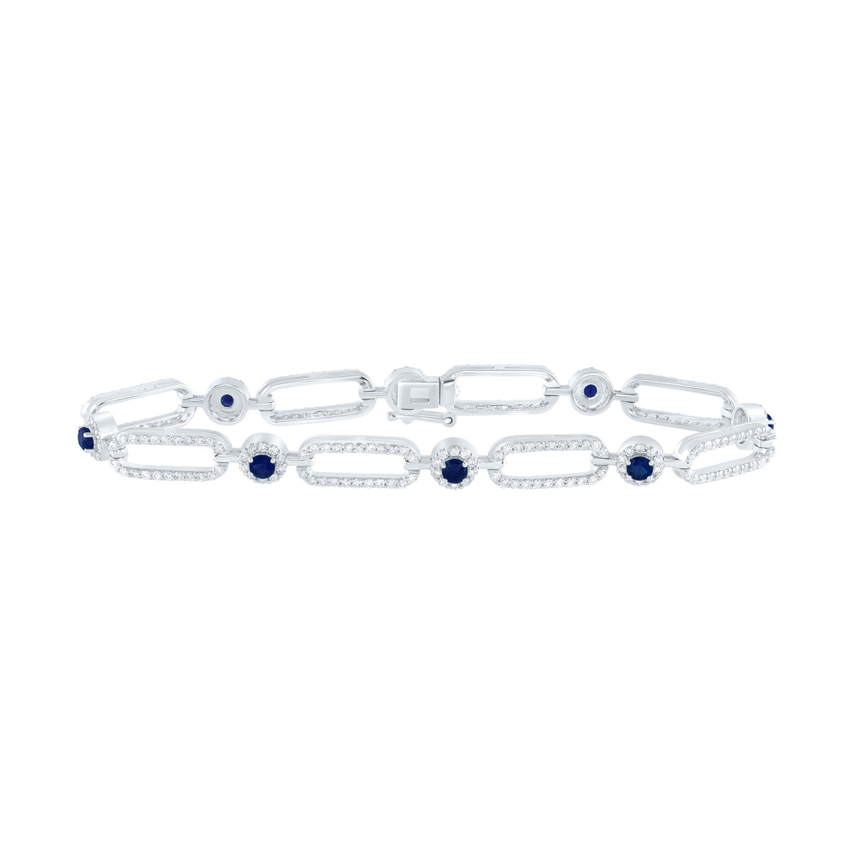 2 CTW-DIA ANA M 1CTW RD-BS NAT GEM PAPER CLIP BRACELET (7 INCH)