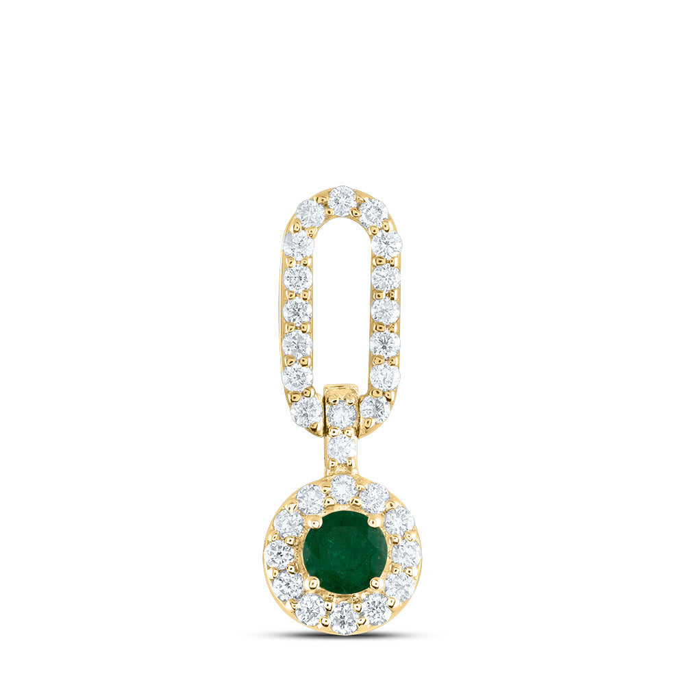 1/6CTW-DIA ANA M 1/10CTW RD-EM NAT GEM PAPER CLIP PENDANT