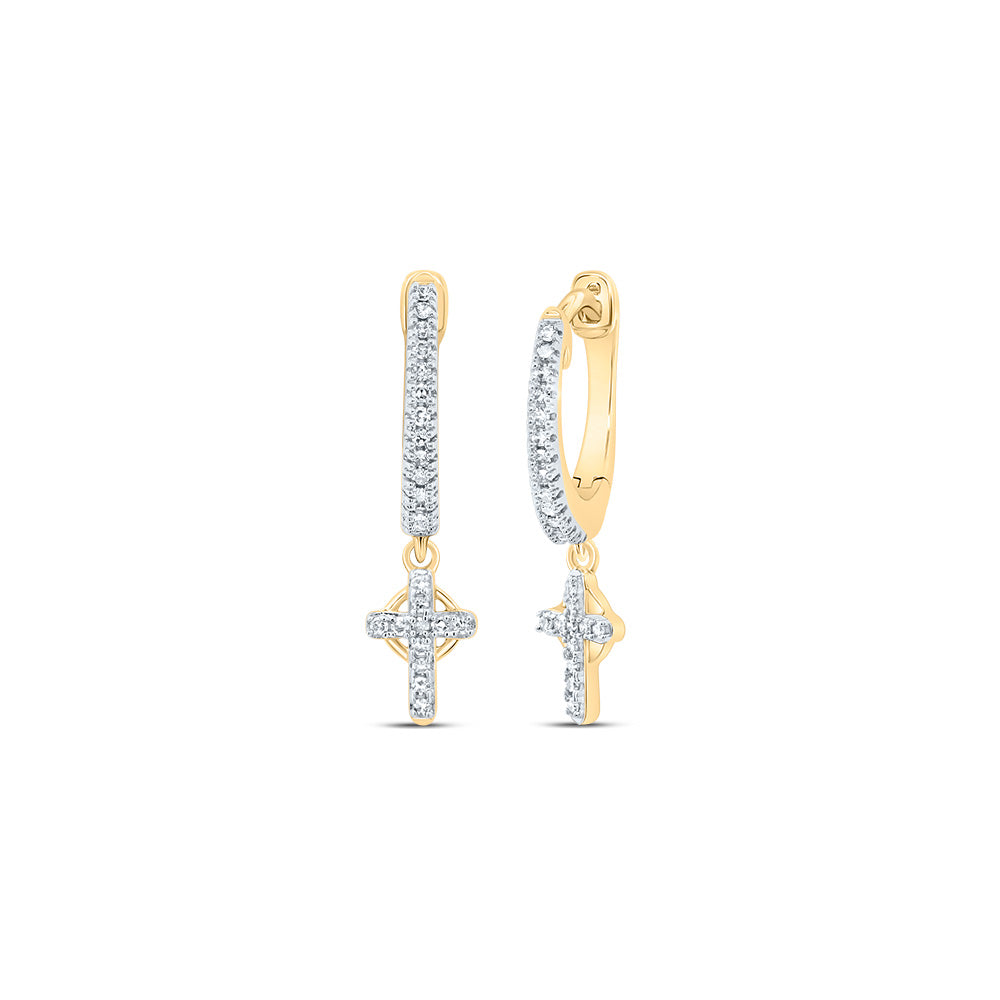 1/6 CTW-DIA NK CROSS DANGLING EARRING