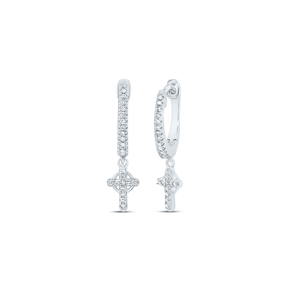 1/6 CTW-DIA NK CROSS DANGLING EARRING