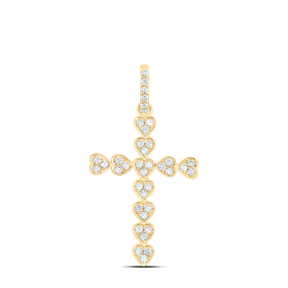 1/2CTW-DIA ANA M FASHION HEART CROSS PENDANT