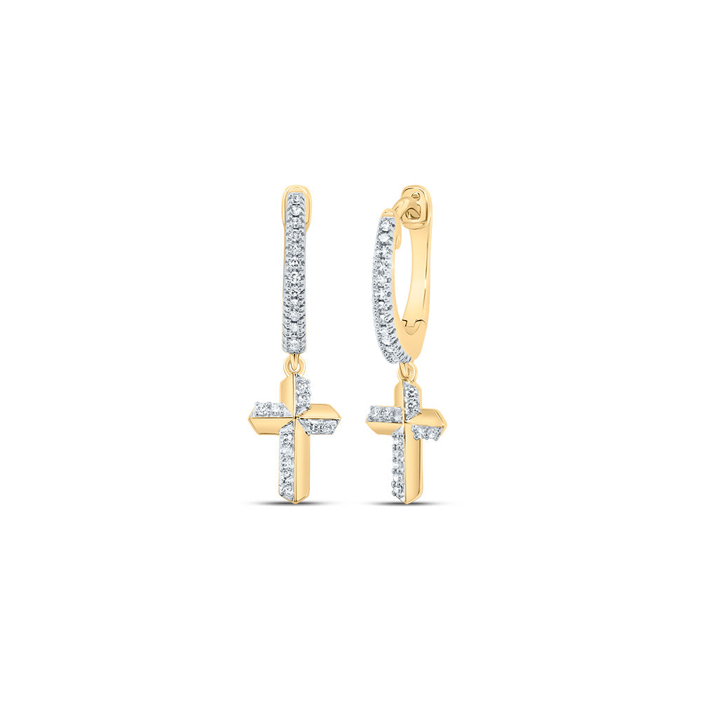 1/6 CTW-DIA NK CROSS DANGLING EARRING