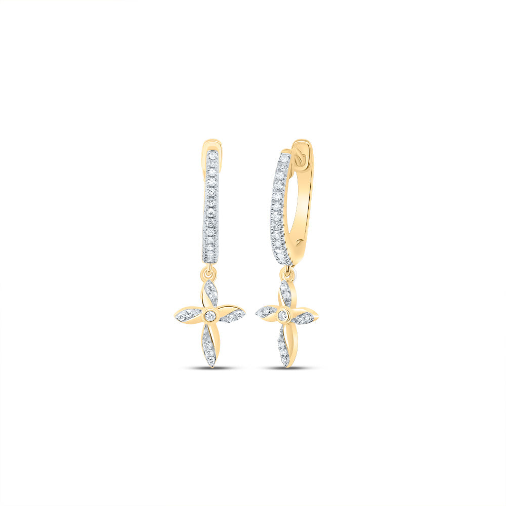 1/8 CTW-DIA NK CROSS DANGLING EARRING