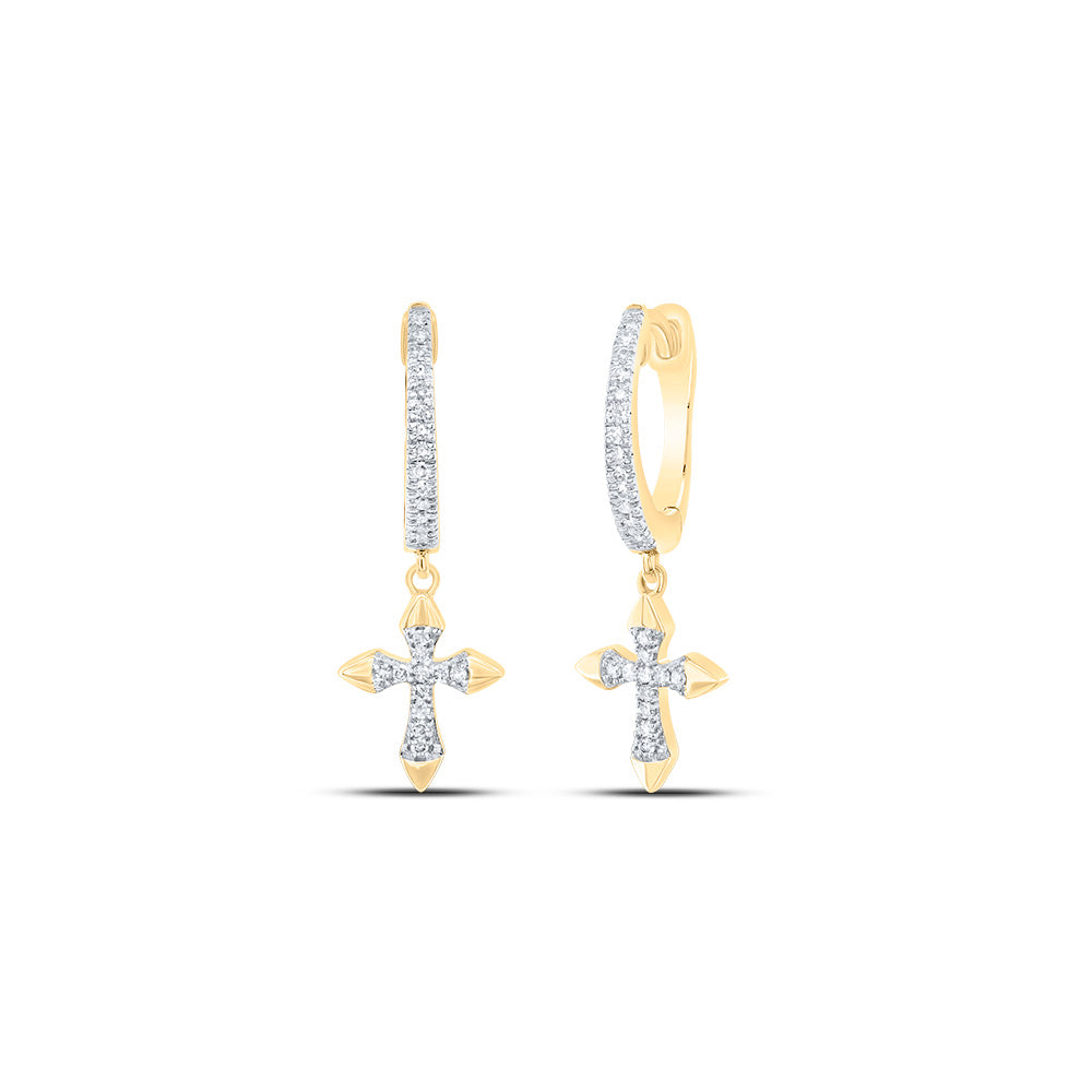 1/6 CTW-DIA NK CROSS DANGLING EARRING