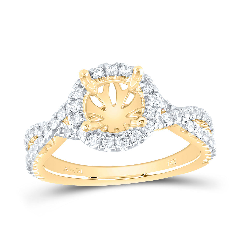 5/8CTW-DIA ANA M 1 1/2CT-CRD SEMI-MOUNT SINGLE HALO ENGAGEMENT RING