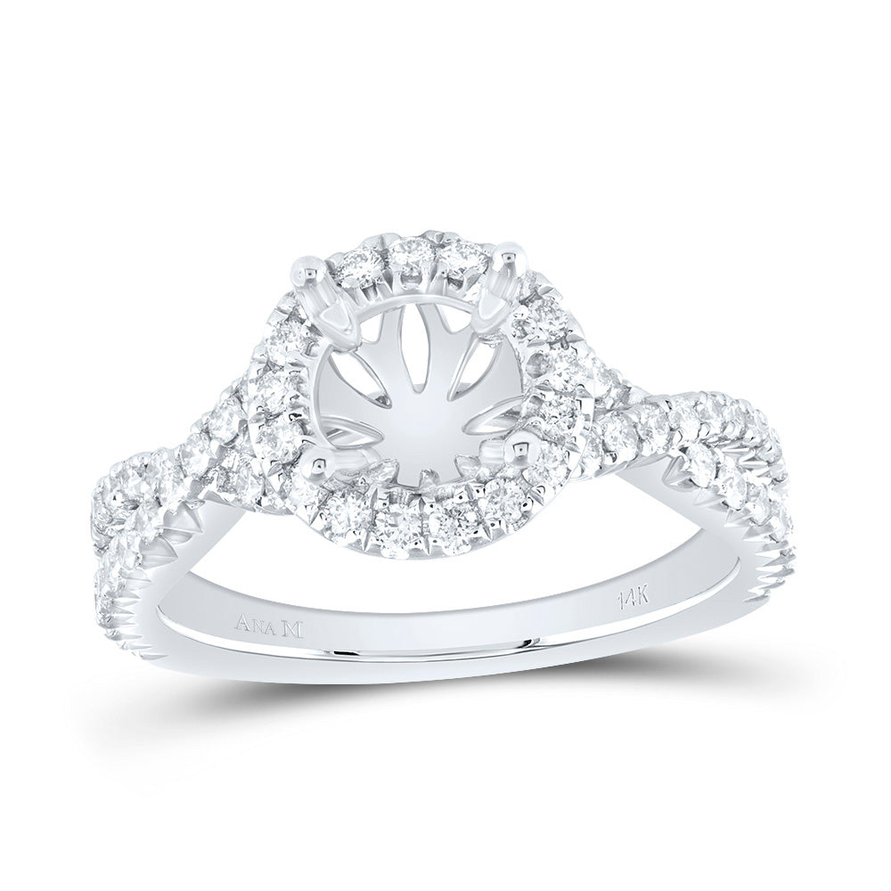 5/8CTW-DIA ANA M 1 1/2CT-CRD SEMI-MOUNT SINGLE HALO ENGAGEMENT RING
