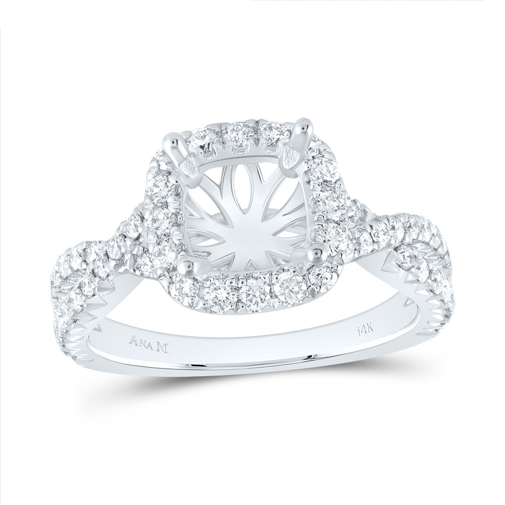 3/4CTW-DIA ANA M 2CT-CCU SEMI-MOUNT SINGLE HALO ENGAGEMENT RING