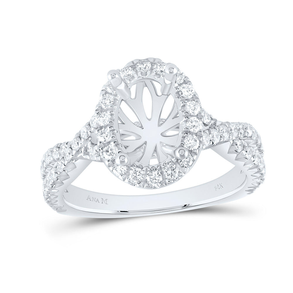 3/4CTW-DIA ANA M 2CT-COV SEMI-MOUNT SINGLE HALO ENGAGEMENT RING